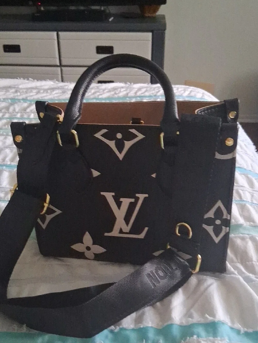 Source Unknown Black Monogram Crossbody